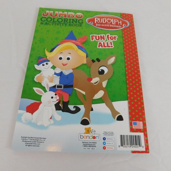 2 Rudolph The Red-Nosed Reindeer Christmas Jumbo Coloring & Activity Books New - Picture 8 of 12